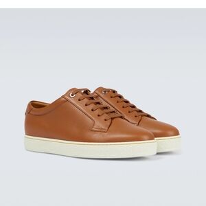 John Lobb Brown and White Leather Sneakers